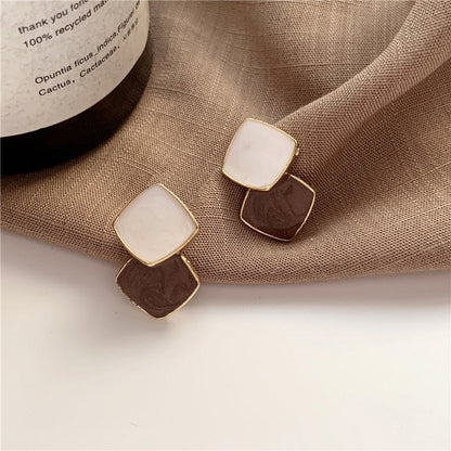 Autumn Winter New Brown Earrings Vintage Matte drop Earrings for women Metal Fashion Statement Dangle Earring 2021 Trend Jewelry