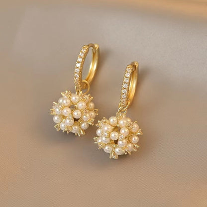 2022 Korean New Simple Temperament Circle Pearl Earrings Fashion Small Versatile Earrings  Jewelry